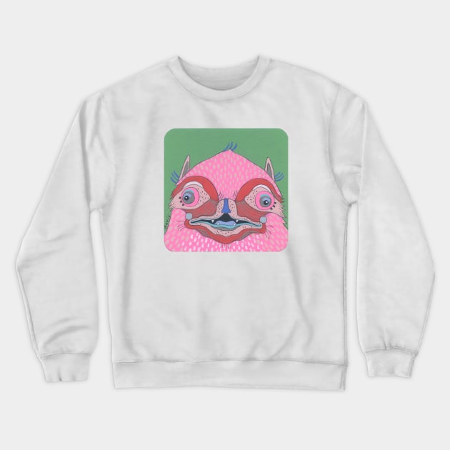 Pink Creature Crewneck Sweatshirt by jenniferdavisart